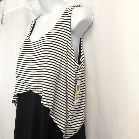 Style Co Womens Black White Medium Lagenlook Maxi Tank Sleeveless Long Dress NWT - Picture 8 of 13